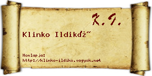 Klinko Ildikó névjegykártya