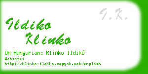 ildiko klinko business card
